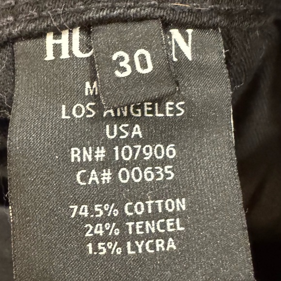 Hudson Black Mid Rise Straight Leg Jeans – Size 30 - Picture 2 of 5